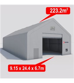 Industriālais noliktavas tents (223.2m2 - 9.15m x 24.4m x 6.7m)