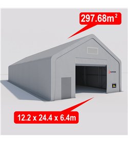 Industriālais noliktavas tents (297,68m2-12.2m x 24.4m x 6.4m)