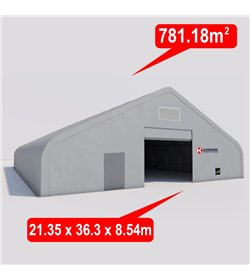 Industriālais noliktavas tents (781,41m²-21,35m x 36,6m x 8,54m)