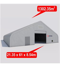 Industriālais noliktavas tents (1 302,35m²-21,35m x 61m x 8,54m)